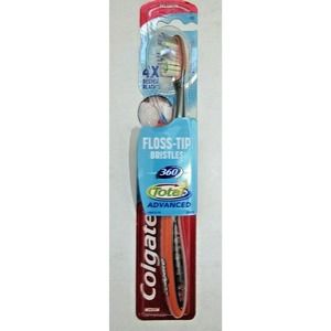 COLGATE 360 Total Advanced Toothbrush Floss Tip Bristles - Orange - Medium - NWT